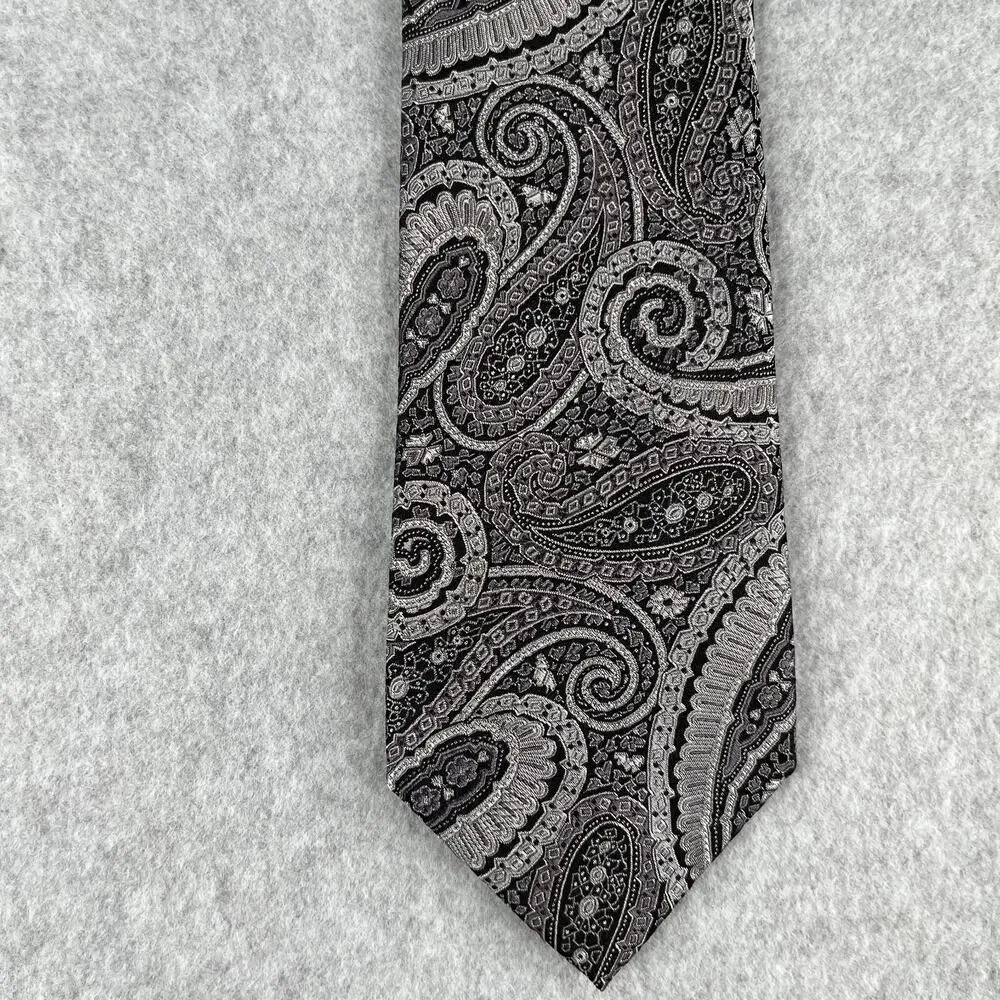 Ted Baker London Necktie Silk Gray Paisley Classic Tie